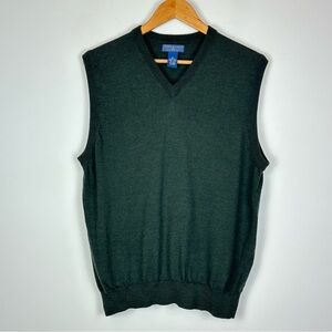 Joseph & Lyman Men’s 100% Merino Wool Forest Green Sweater Vest L